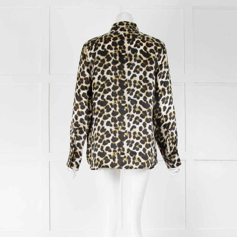 7 For All Mankind Cream And Black Animal Print Shirt