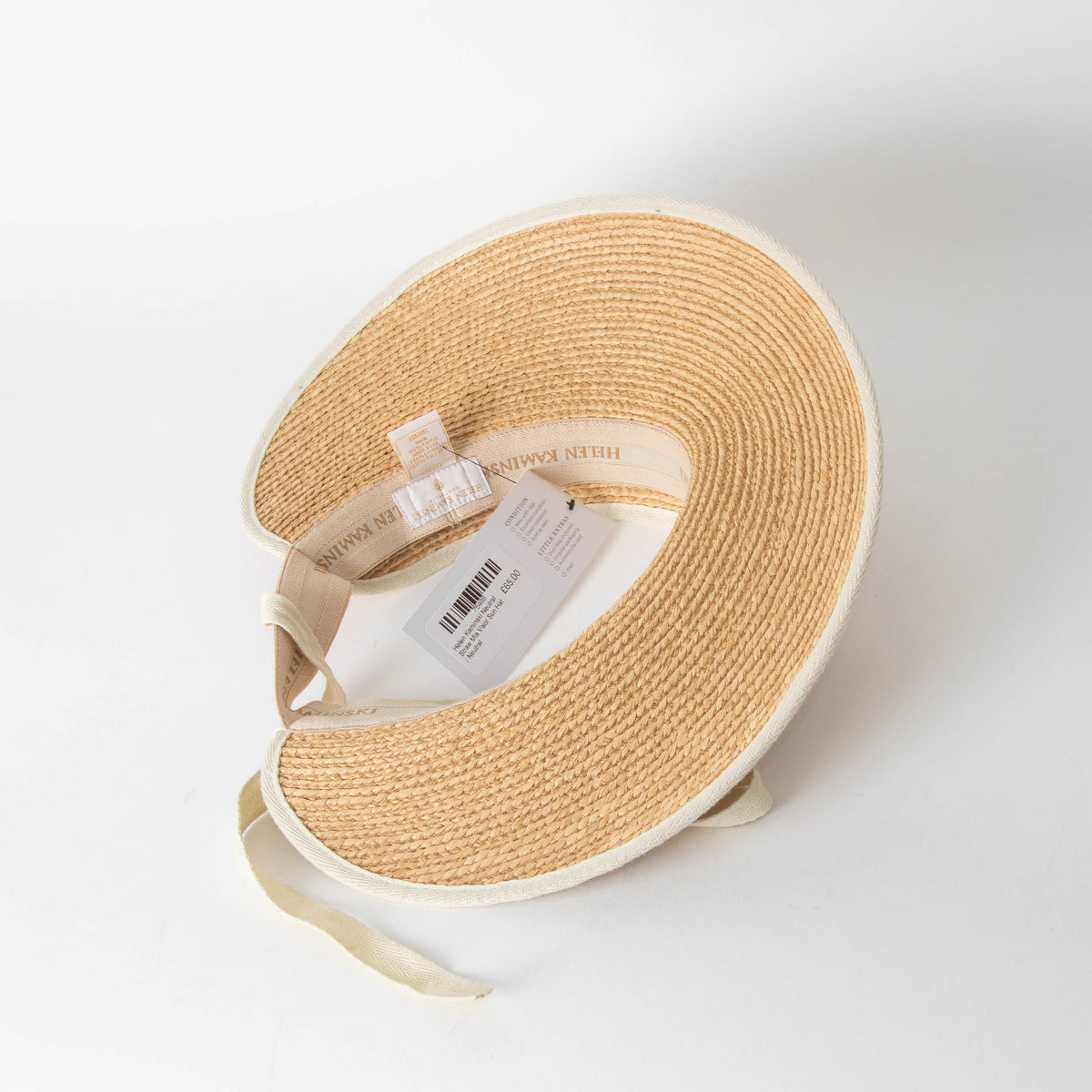 Helen Kaminski Neutral Straw Mia Visor Sun Hat