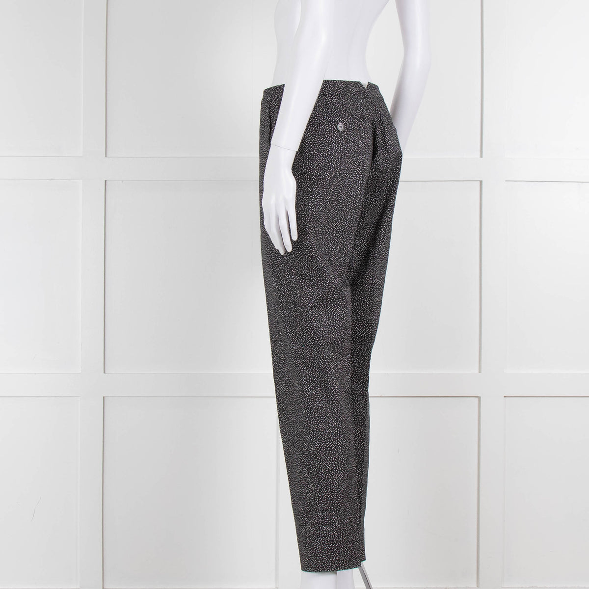 Piazza Sempione Blue and White Dotted Cotton Trousers