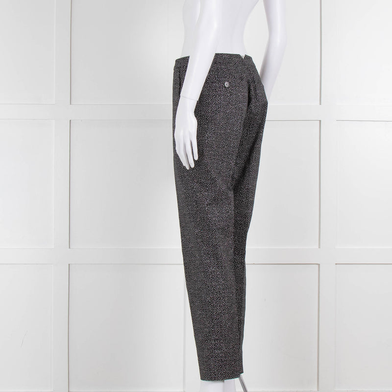 Piazza Sempione Blue and White Dotted Cotton Trousers