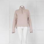 360 Cashmere Zip Neck Beige Cashmere Jumper