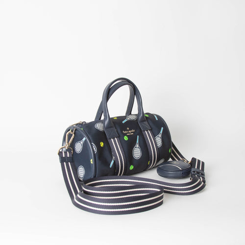 Kate Spade Navy Blue Racquet And Ball Small Duffle Bag