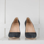 Sergio Rossi Teal Suede Court Shoe