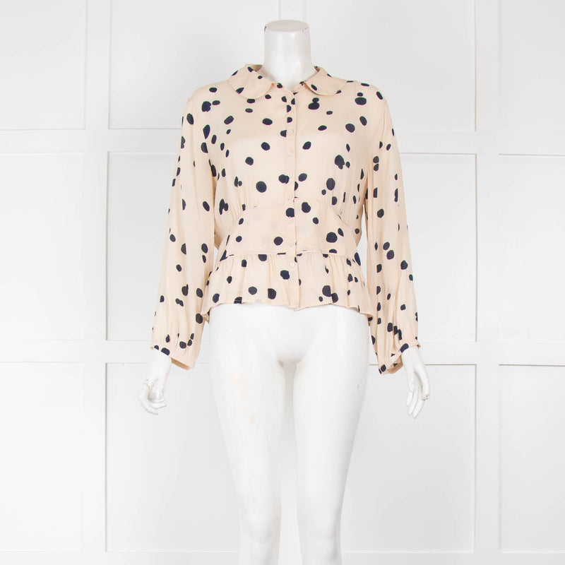 Bash Cream Polka Dot Long Sleeve blouse