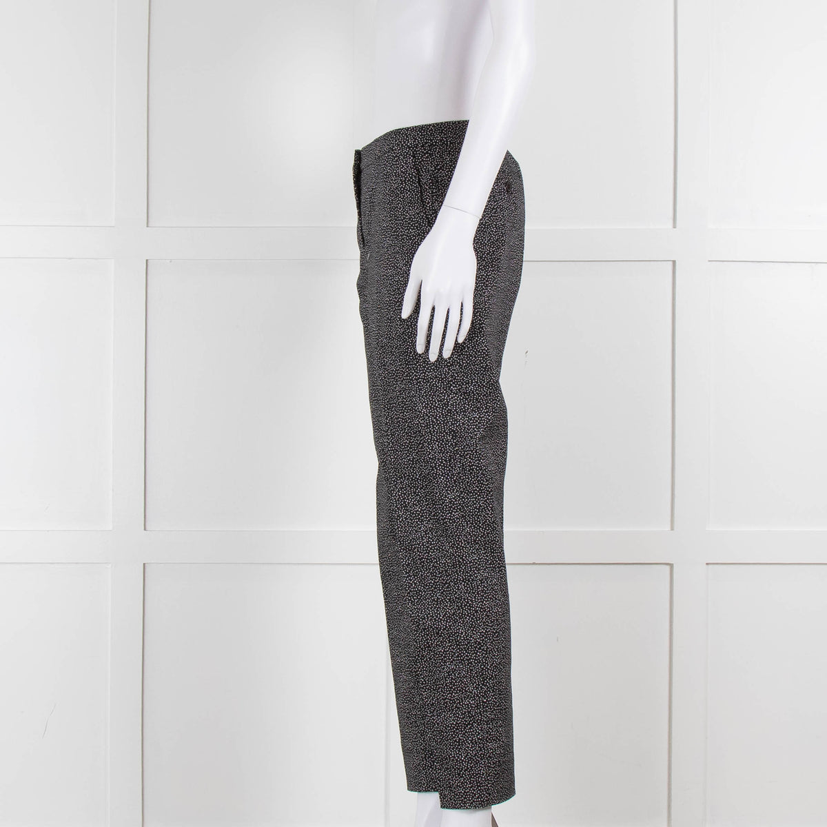 Piazza Sempione Blue and White Dotted Cotton Trousers