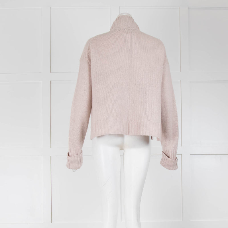 360 Cashmere Zip Neck Beige Cashmere Jumper