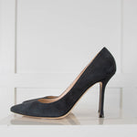 Sergio Rossi Teal Suede Court Shoe