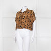 Farm Rio Tan Brown Toucan Print Cropped Shirt