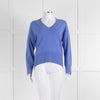 Chinti & Parker Cornflower Blue Wool Cashmere Blend V Neck Jumper