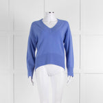 Chinti & Parker Cornflower Blue Wool Cashmere Blend V Neck Jumper