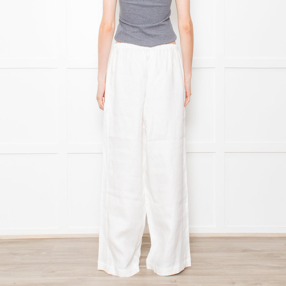 Bondi Born White Linen Delphi Drawstring Trousers