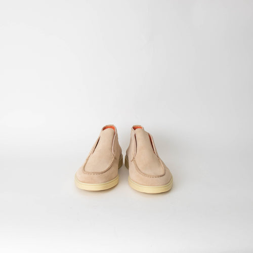 Santoni Cream Suede High Top Loafers