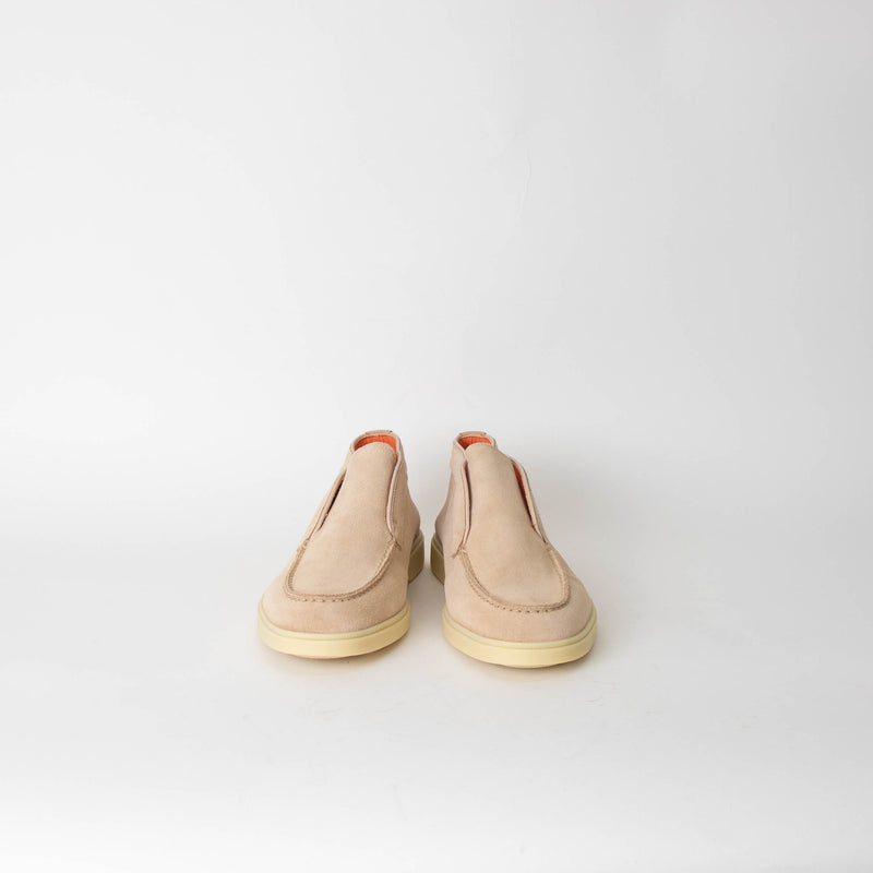 Santoni Cream Suede High Top Loafers
