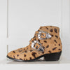 Air & Grace Leopard Short Boots with Buckles