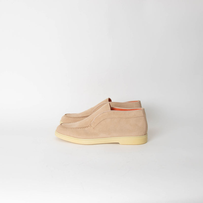 Santoni Cream Suede High Top Loafers