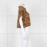 Farm Rio Tan Brown Toucan Print Cropped Shirt