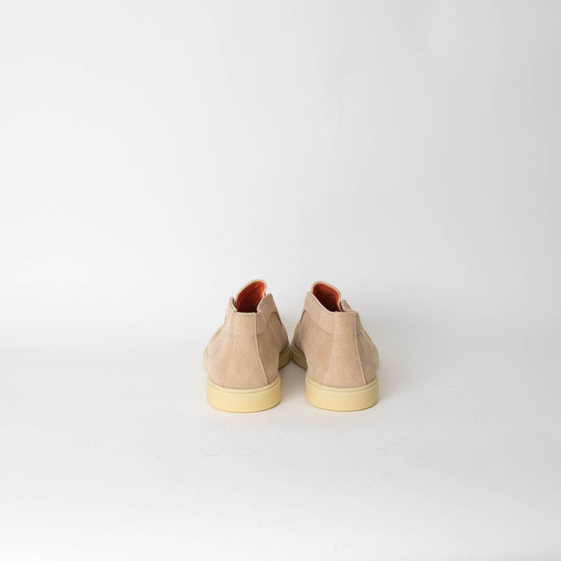 Santoni Cream Suede High Top Loafers