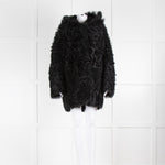 pa;ge Black Reversible Shearling Coat Removable Hood