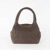 Tissa Fontaneda Brown Simple Matter Zip Small Bubble Tote