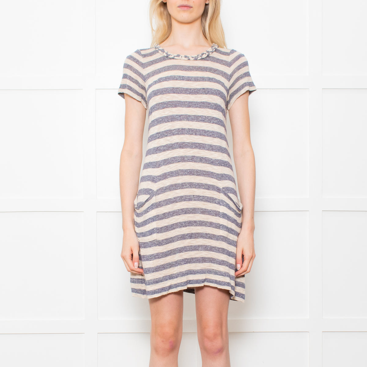 Marc by Marc Jacobs Fine Knit Blue Striped Mini Dress