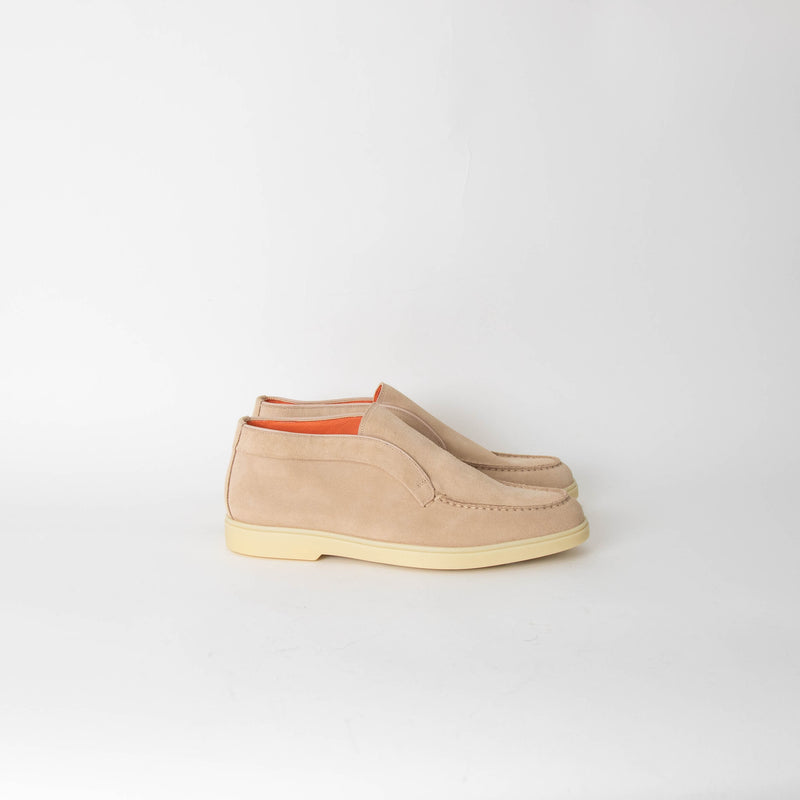Santoni Cream Suede High Top Loafers