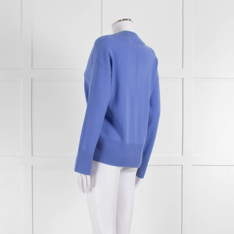 Chinti & Parker Cornflower Blue Wool Cashmere Blend V Neck Jumper
