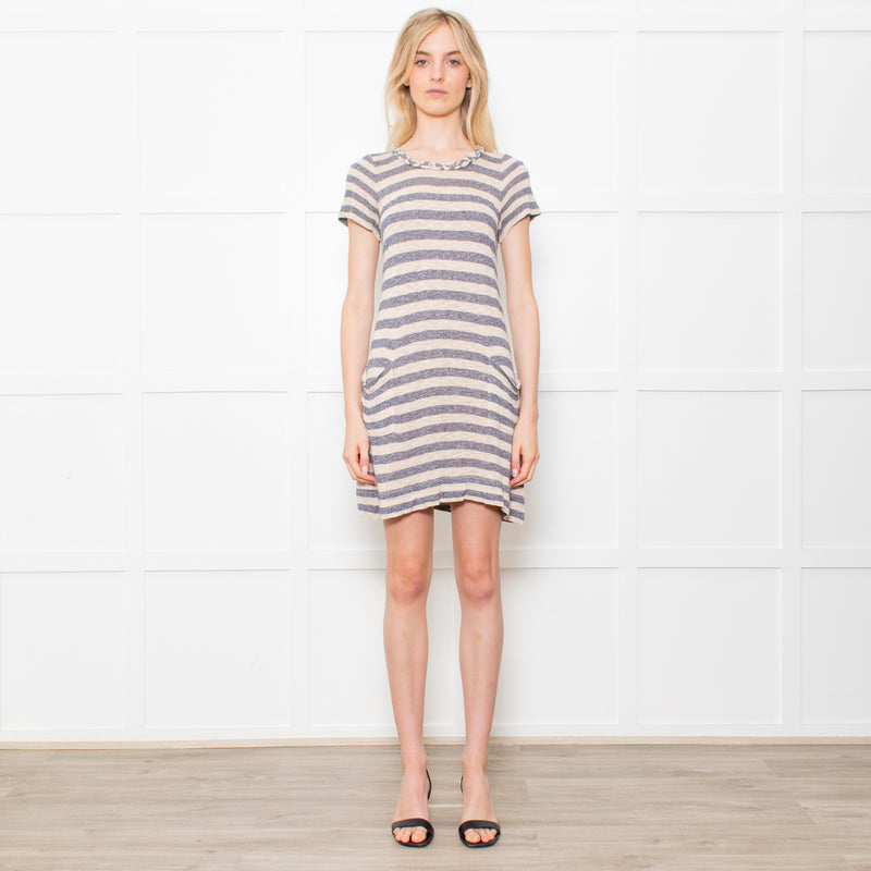 Marc by Marc Jacobs Fine Knit Blue Striped Mini Dress