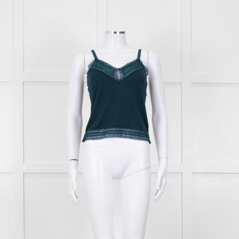 By Malene Birger Teal Lace Trim Camisole