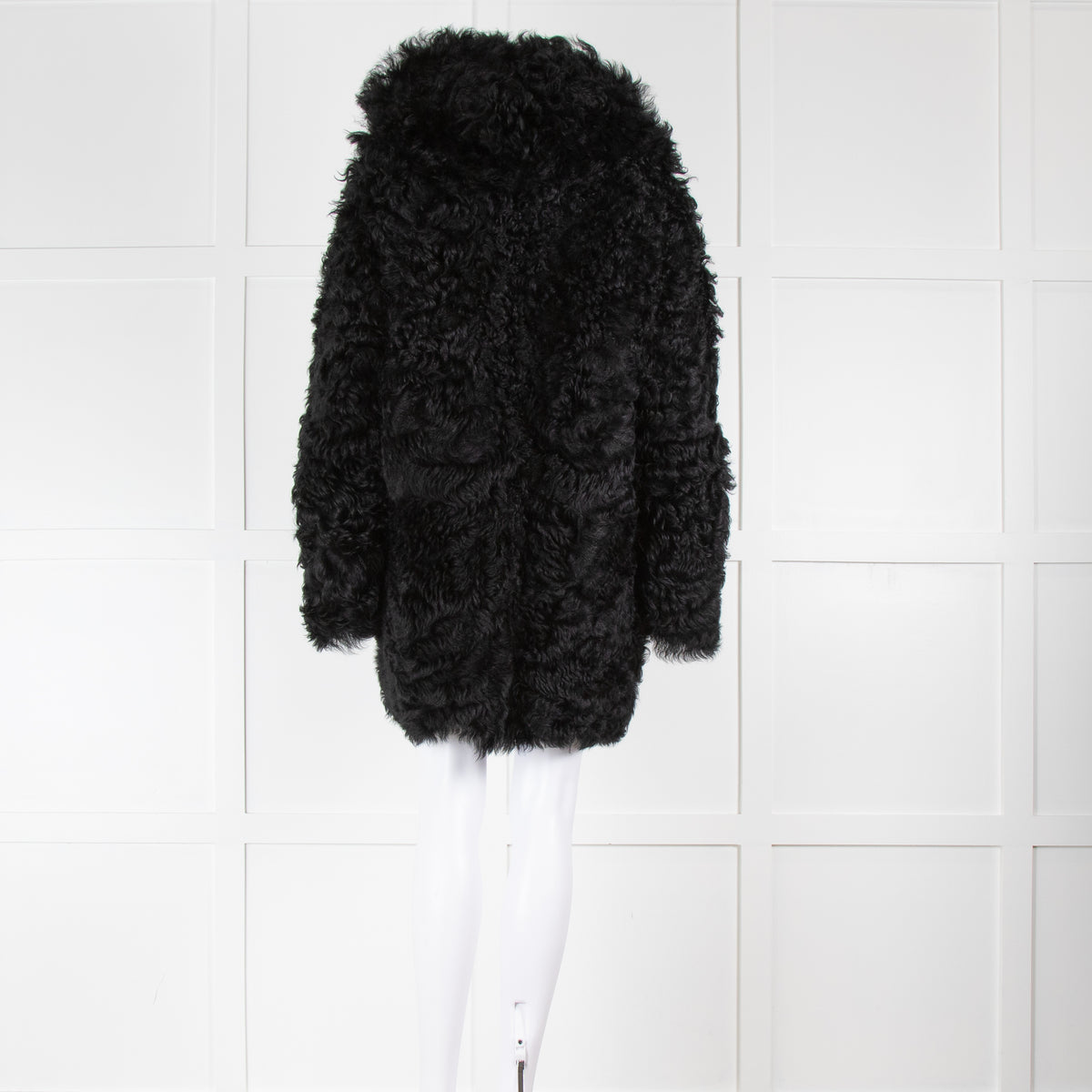 pa;ge Black Reversible Shearling Coat Removable Hood
