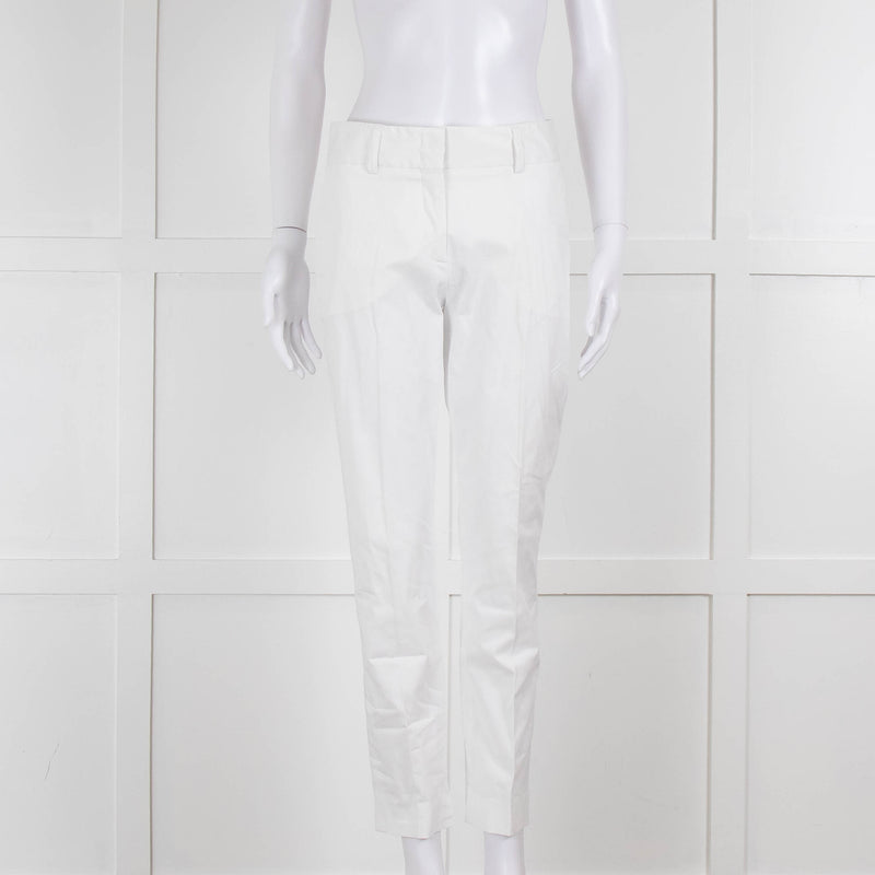 Piazza Sempione White Cotton Straight Leg Trousers