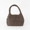 Tissa Fontaneda Brown Simple Matter Zip Small Bubble Tote