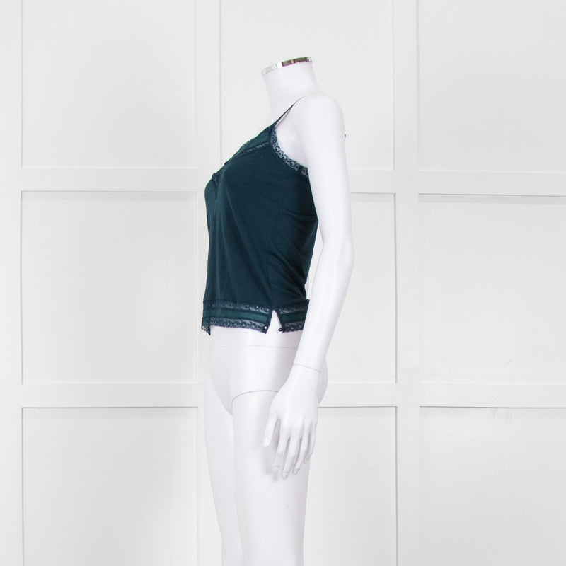 By Malene Birger Teal Lace Trim Camisole