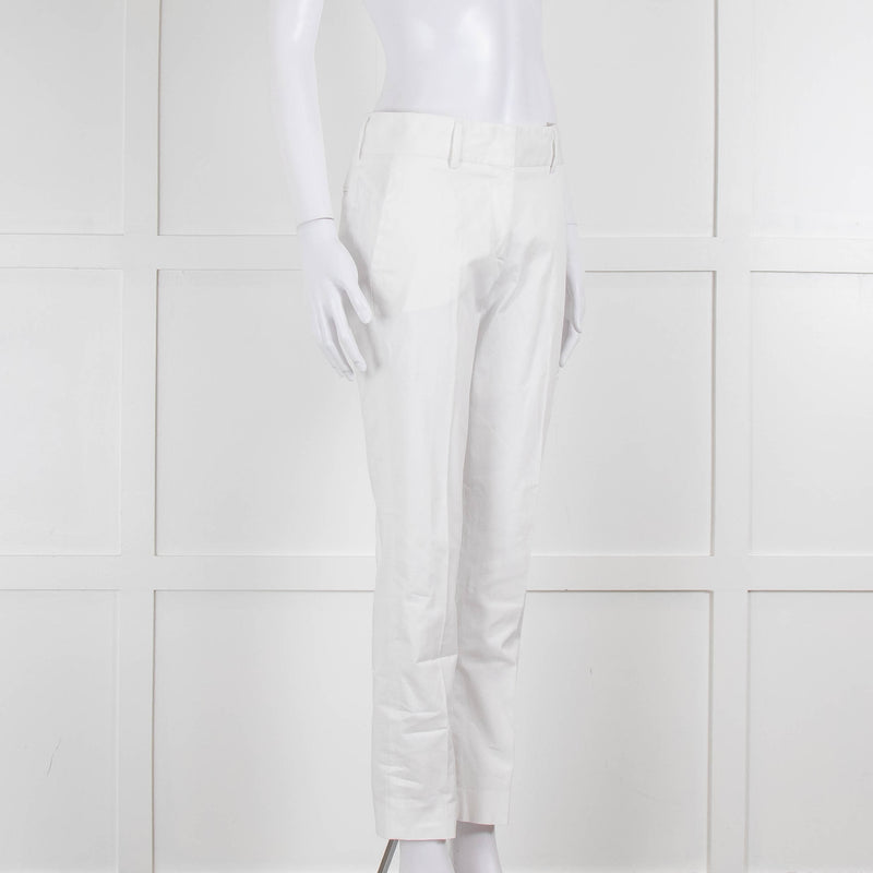 Piazza Sempione White Cotton Straight Leg Trousers