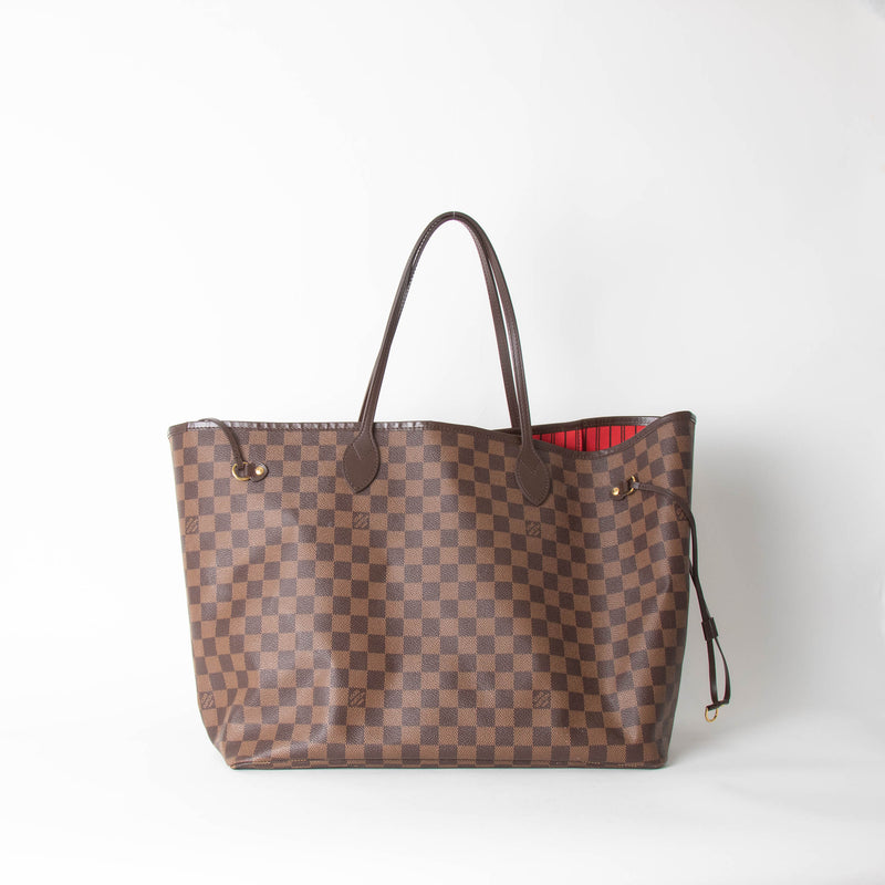 Louis Vuitton Brown Damiere Ebene Neverfull GM Tote Bag