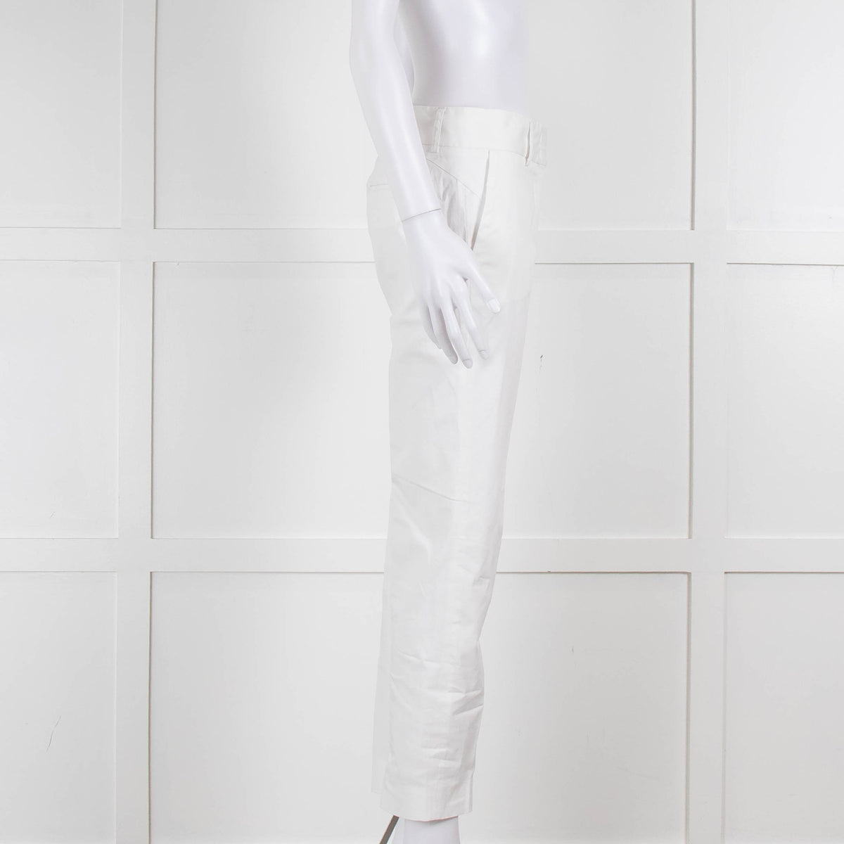 Piazza Sempione White Cotton Straight Leg Trousers
