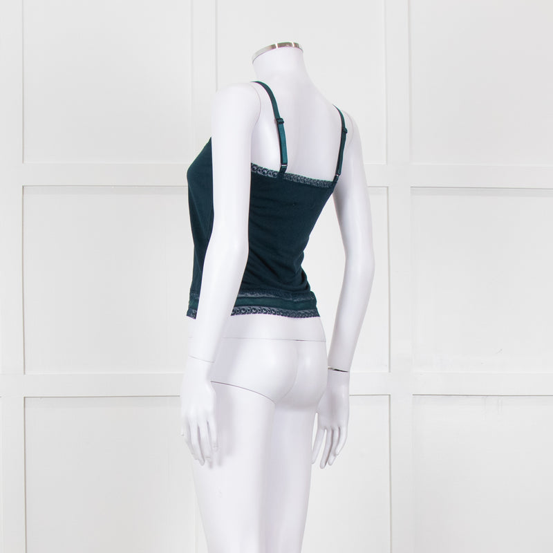 By Malene Birger Teal Lace Trim Camisole