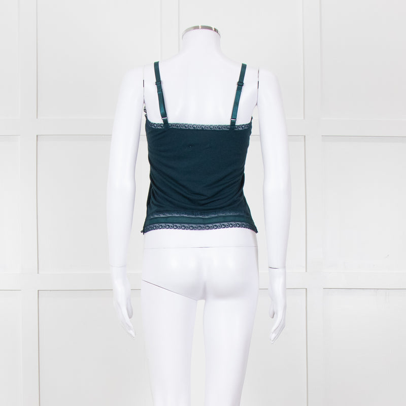 By Malene Birger Teal Lace Trim Camisole