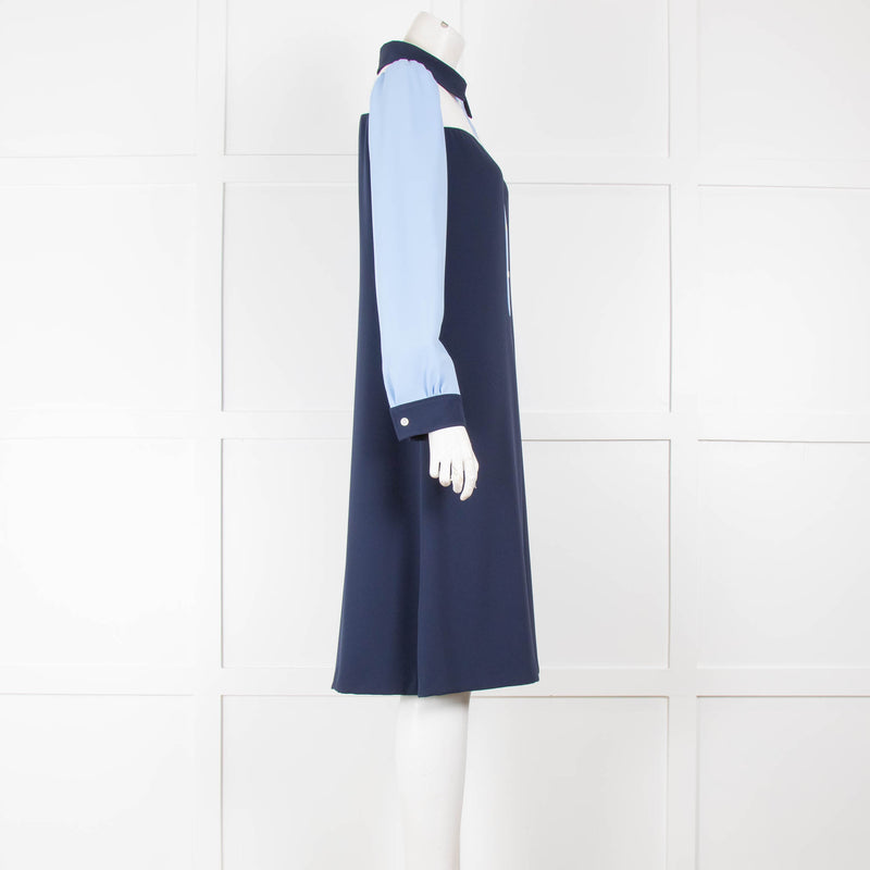 A.P.C Navy Blue Long Sleeve Dress