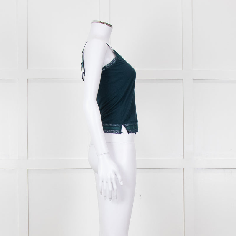 By Malene Birger Teal Lace Trim Camisole