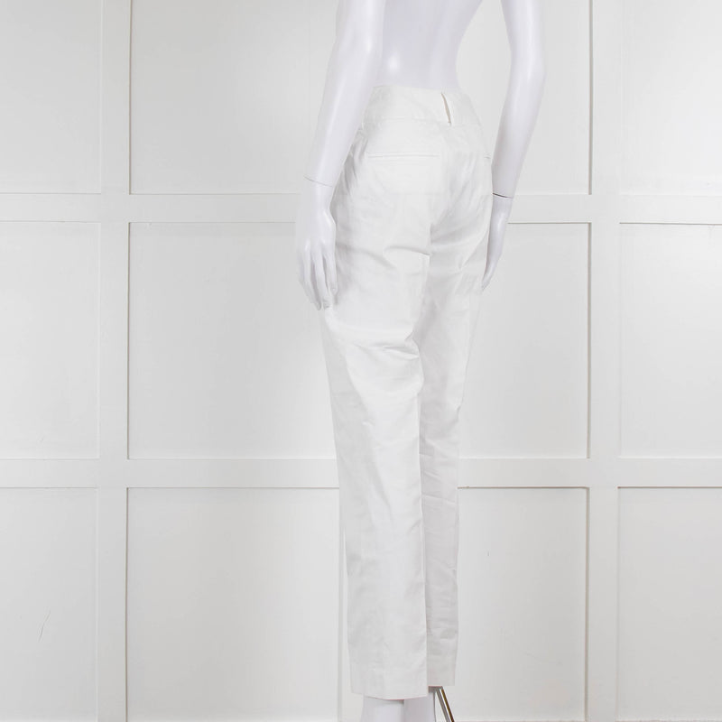 Piazza Sempione White Cotton Straight Leg Trousers