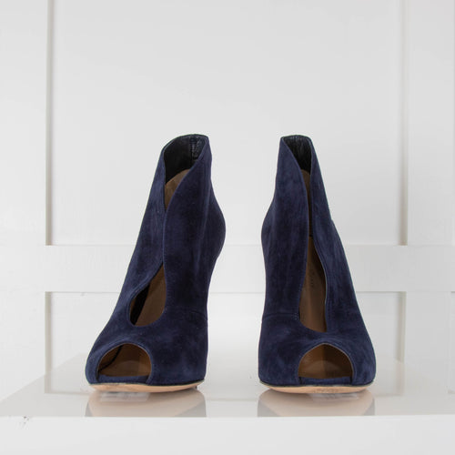 Gianvitto Rossi Navy Suede Shoe Boots