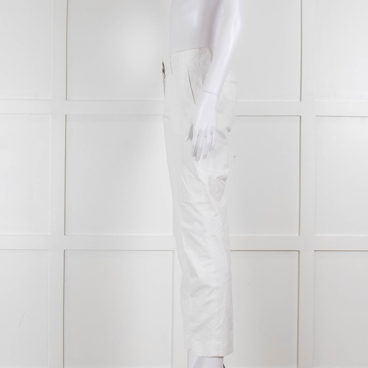 Piazza Sempione White Cotton Straight Leg Trousers