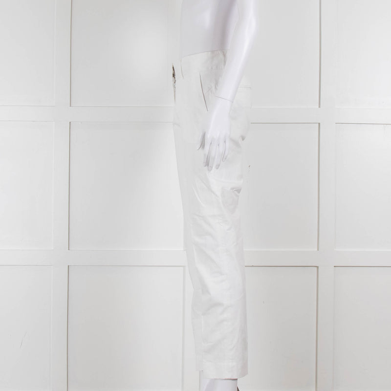 Piazza Sempione White Cotton Straight Leg Trousers