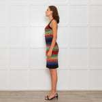 M Missoni Multi Coloured Stripe Knitted Sleeveless Dress