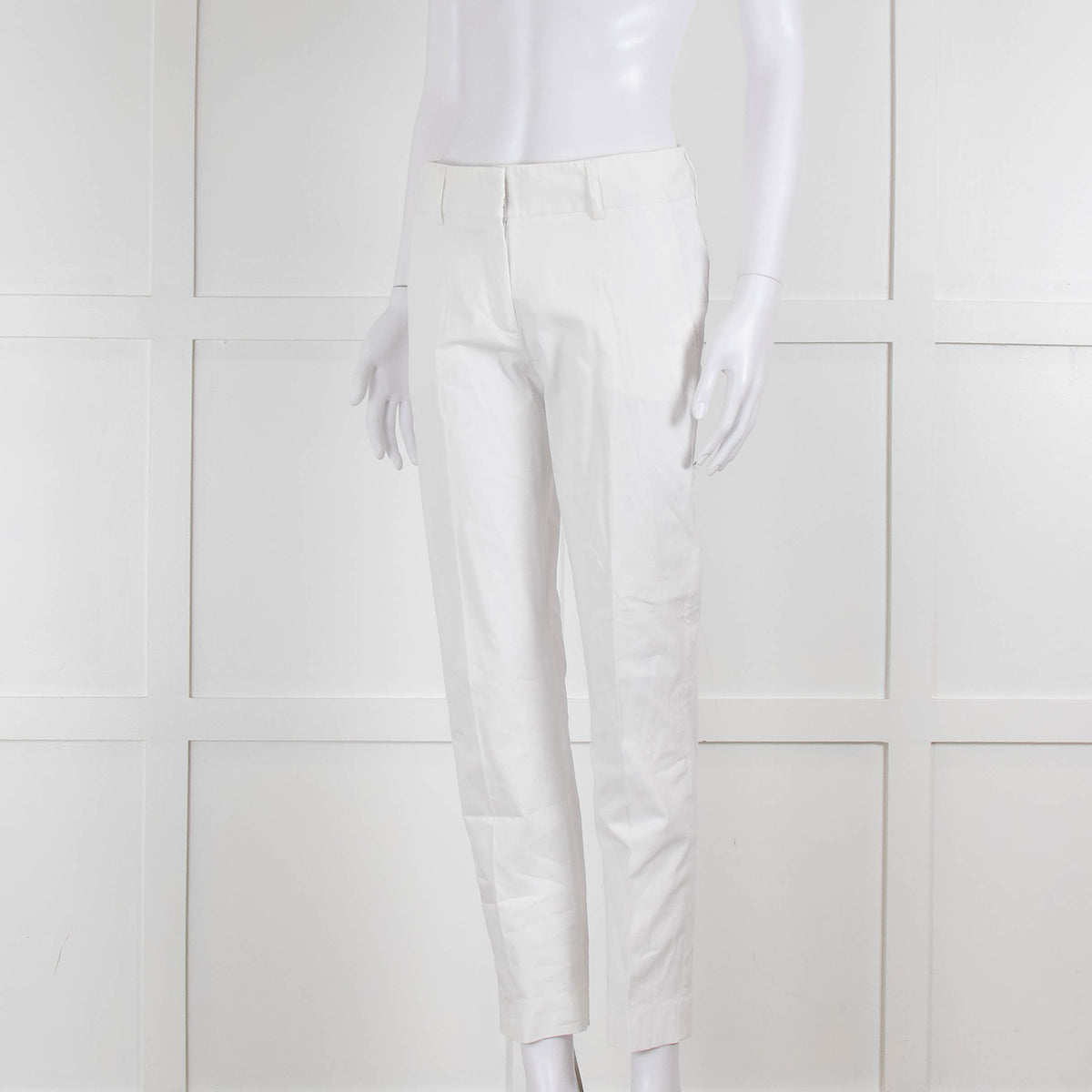 Piazza Sempione White Cotton Straight Leg Trousers