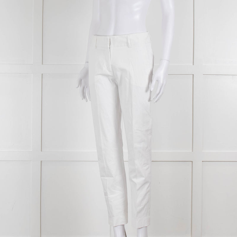 Piazza Sempione White Cotton Straight Leg Trousers