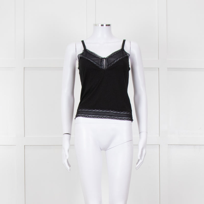 By Malene Birger Black Lace Trim Camisole