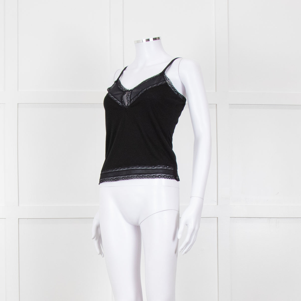 By Malene Birger Black Lace Trim Camisole
