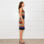 M Missoni Multi Coloured Stripe Knitted Sleeveless Dress