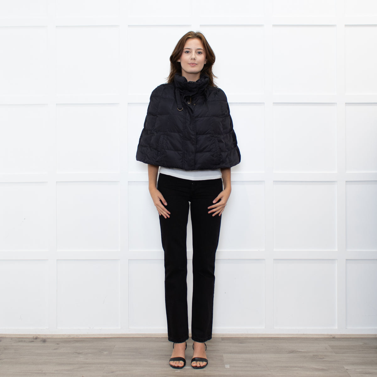 Weekend Max Mara Black Quilted Short Cape
